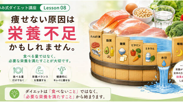 ダイエット講座⑧　痩せない原因は「栄養不足」かもしれません